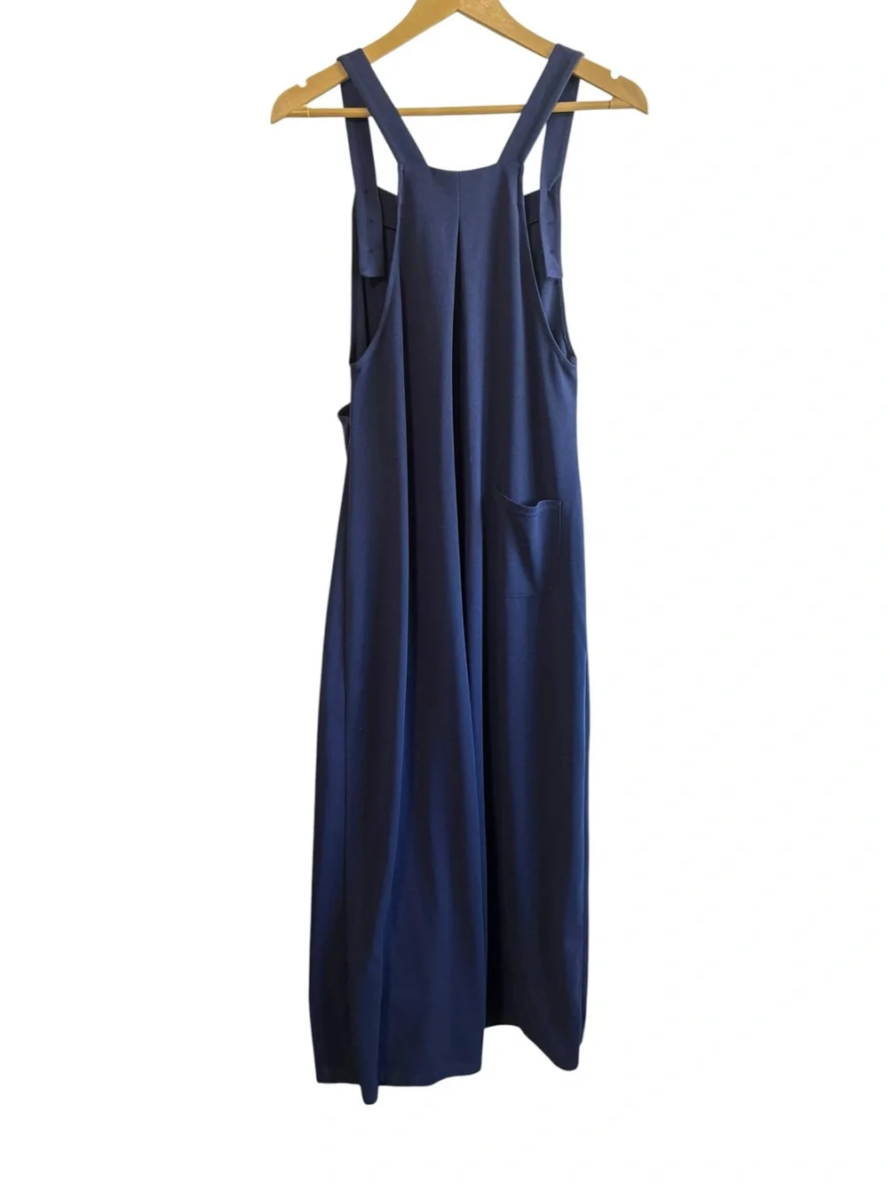 HALARA Size Small Navy Blue Knit Wide Leg Overall Jumpsuit Travel Vacation